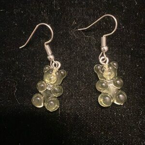 Dangle Gummy Bear Earrings -Clear